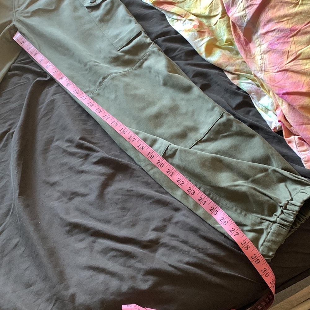vintage army cropped jogger fatigue cargo pants bleach distressing - Picture 14 of 15